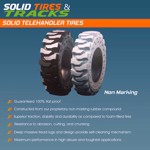 Set of 4, 13.00-24 Non-Marking Solid Telehandler Tires with Rims