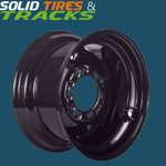 10x16.5 Skid Steer Wheels/Rims 16.5x8.25 - Glossy Black